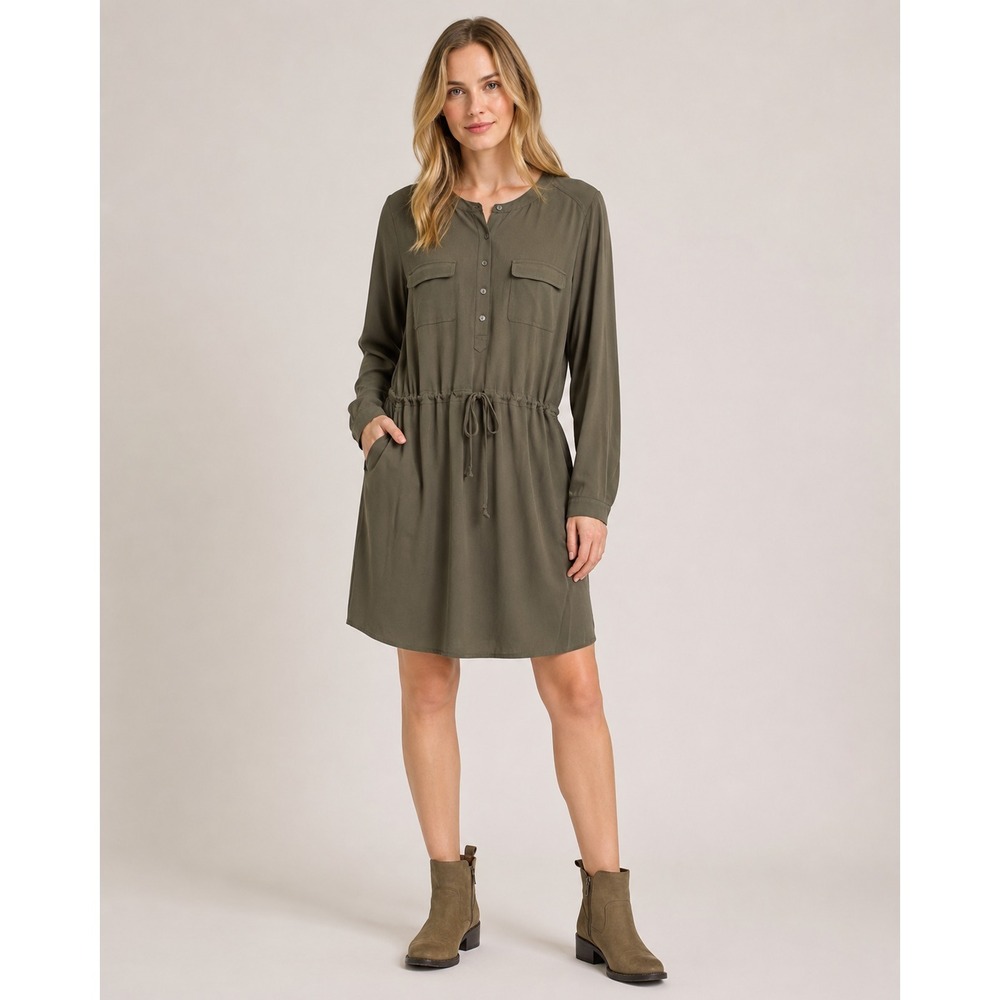 Orvis Performance Hiking Dress Womens L Olive Green Polyester Pockets Drawstring
